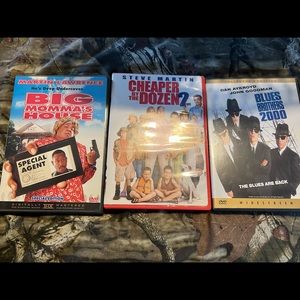 3 DVD’s. Big Mama’s House, Cheaper by the Dozen 2 & Blues Brothers 2000